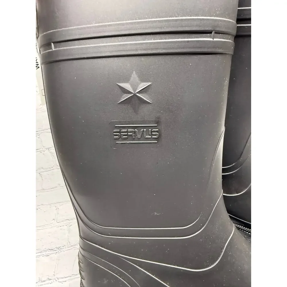 NWT Servus by Honeywell Pull on Waterproof Rubber Rain Boots Black Size 11